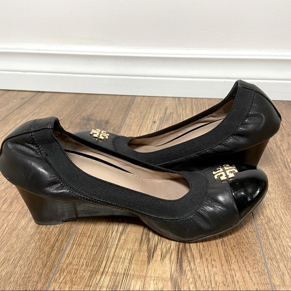 Tory Burch | Jolie Ballet Wedge w/ Small Logo | Leather w/ Patent Toe Size | 6.5 - Picture 2 of 8